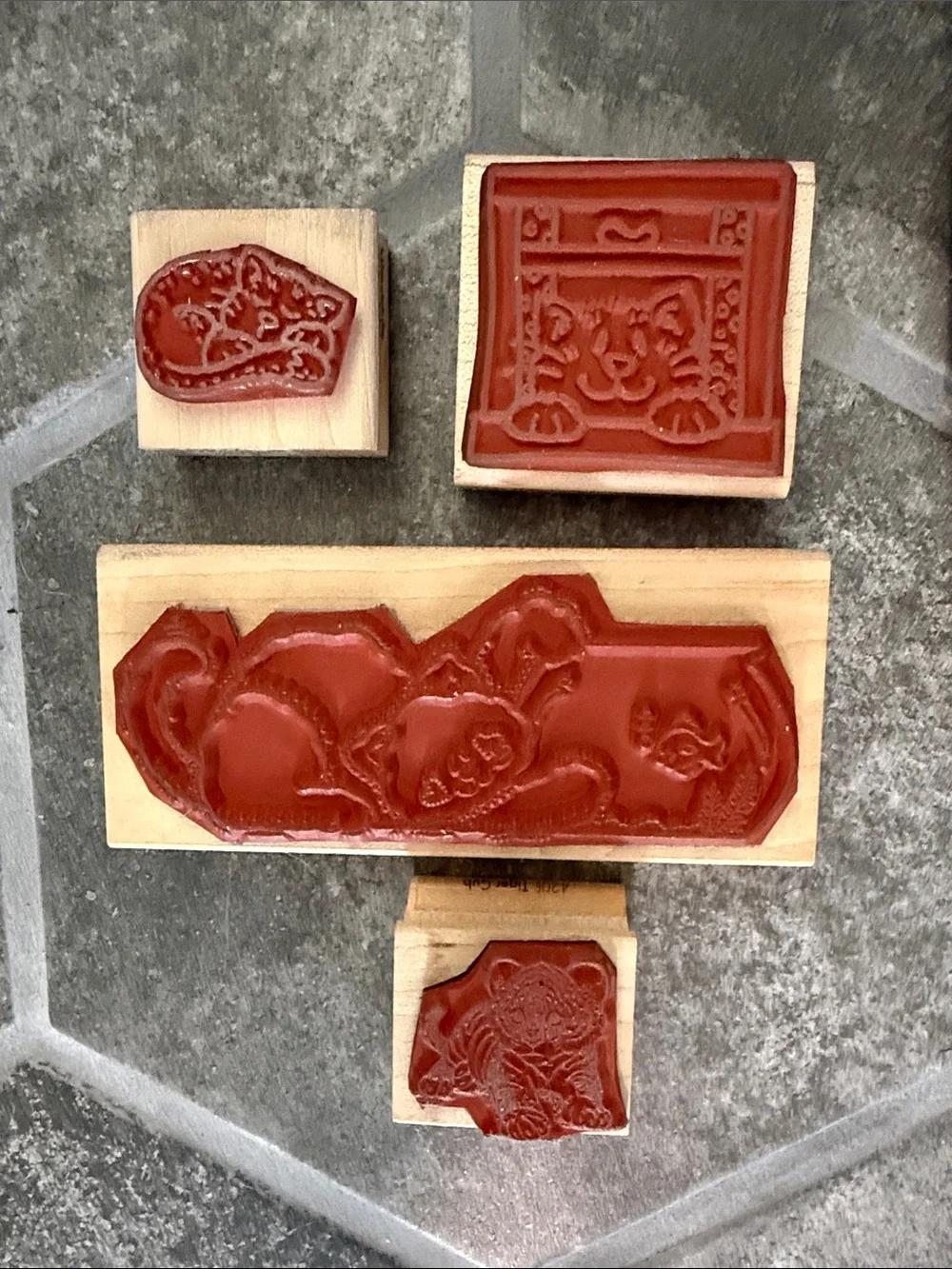 Cats and Bears Wooden Rubber Stamp 8 Stamp Set -All Night Media, Rubber Stampede